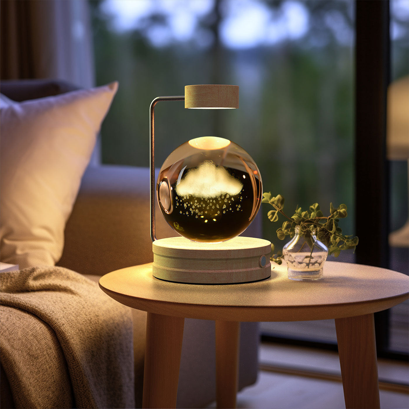 Dinosaur Crystal Ball Night Light - USB Bedside Lamp