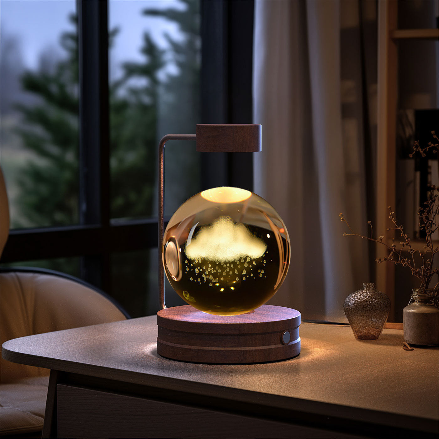 Dinosaur Crystal Ball Night Light - USB Bedside Lamp