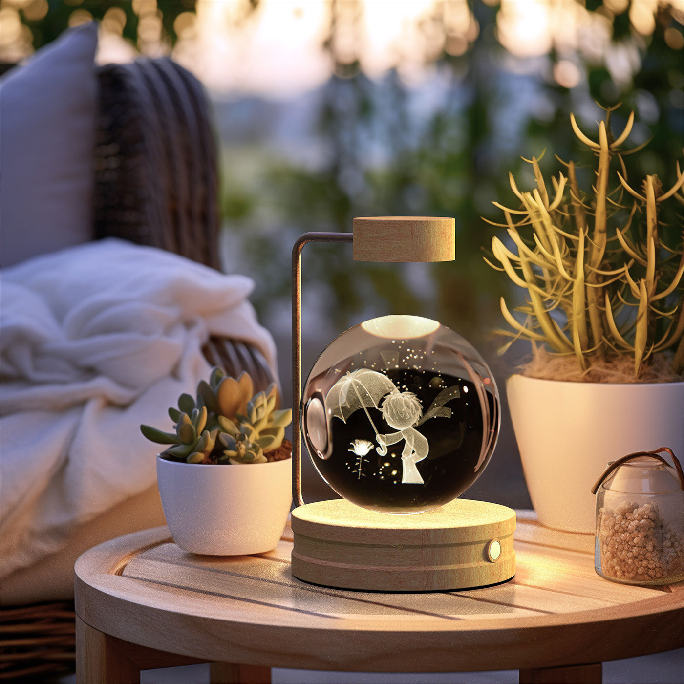 Dinosaur Crystal Ball Night Light - USB Bedside Lamp