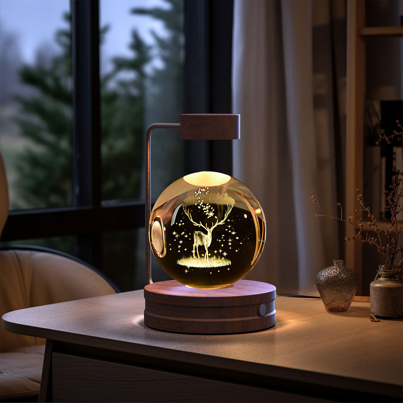 Dinosaur Crystal Ball Night Light - USB Bedside Lamp