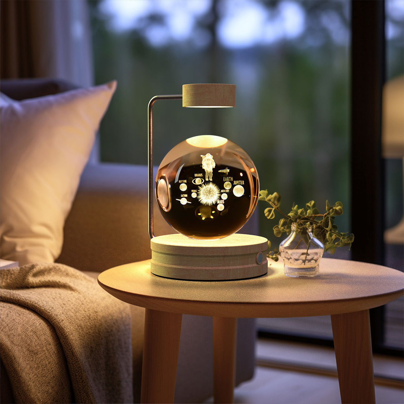 Dinosaur Crystal Ball Night Light - USB Bedside Lamp