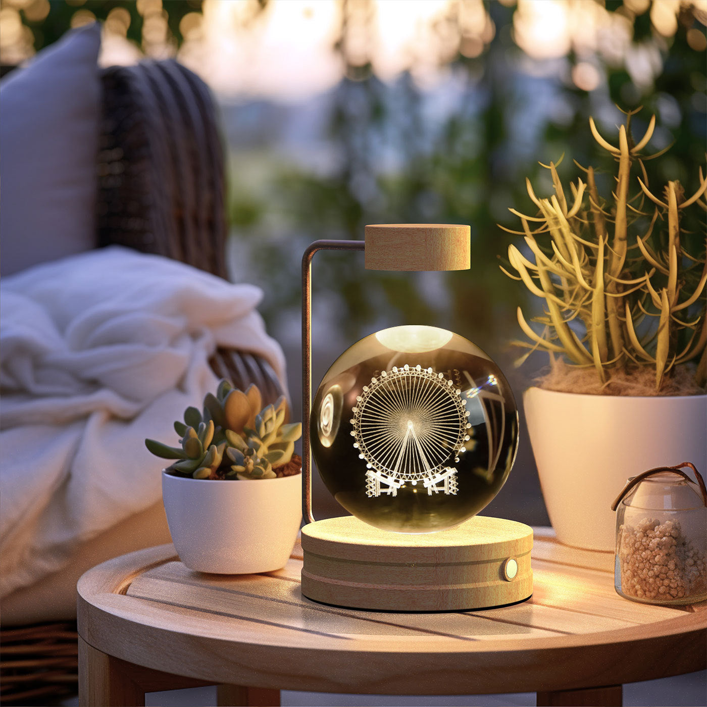 Dinosaur Crystal Ball Night Light - USB Bedside Lamp