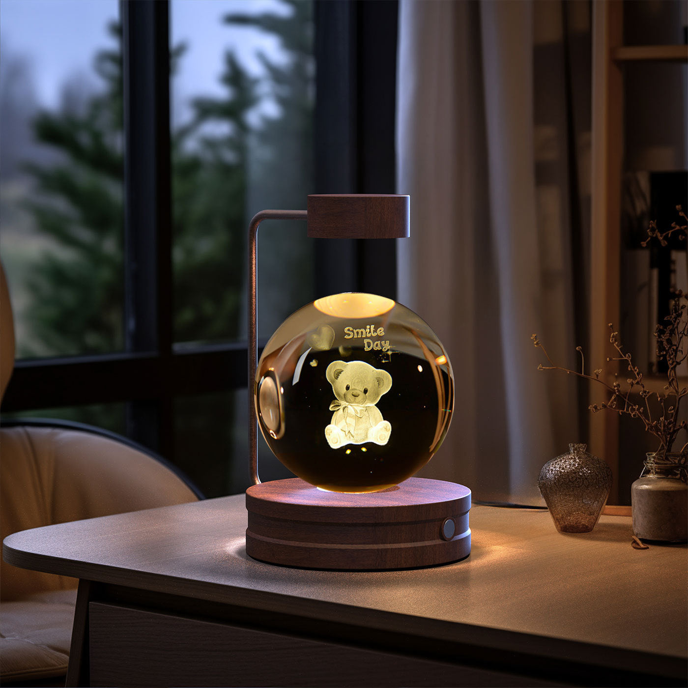 Dinosaur Crystal Ball Night Light - USB Bedside Lamp