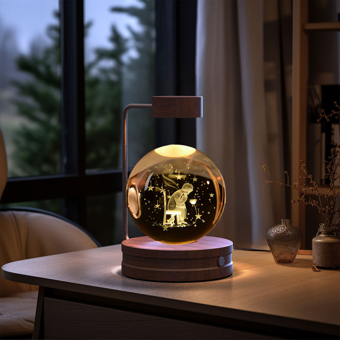 Dinosaur Crystal Ball Night Light - USB Bedside Lamp