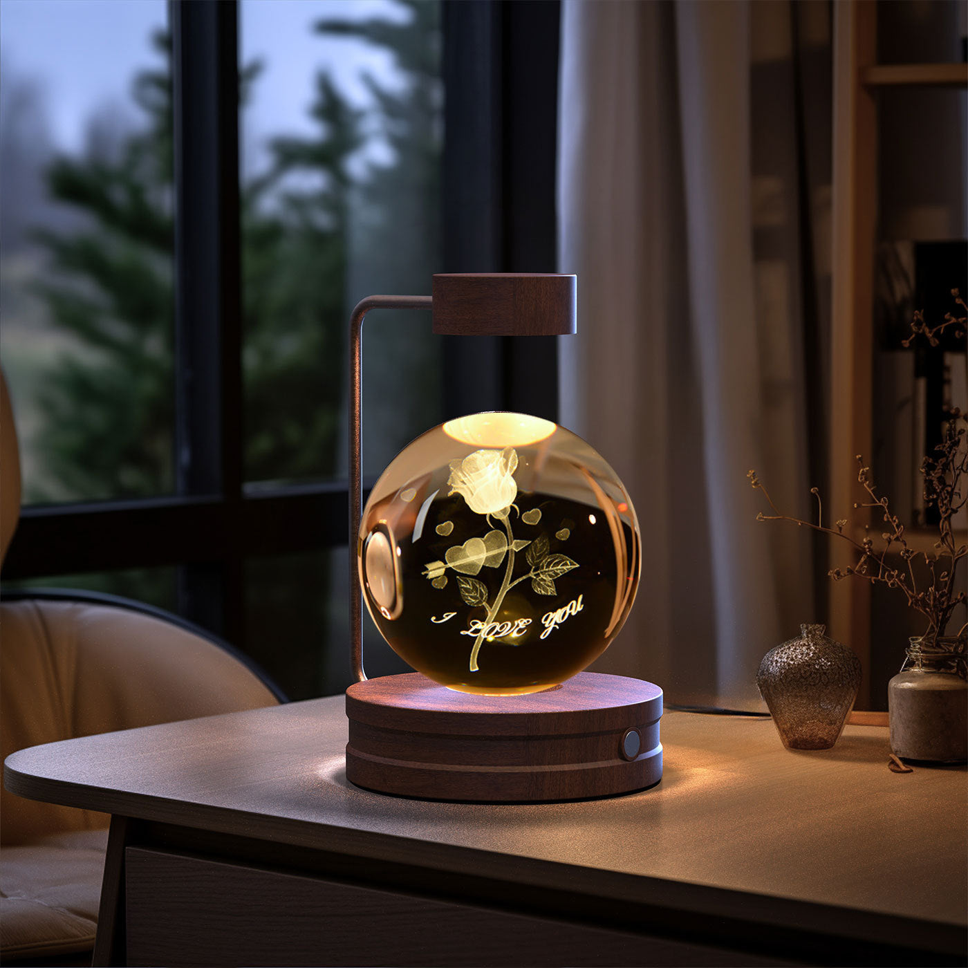 Dinosaur Crystal Ball Night Light - USB Bedside Lamp