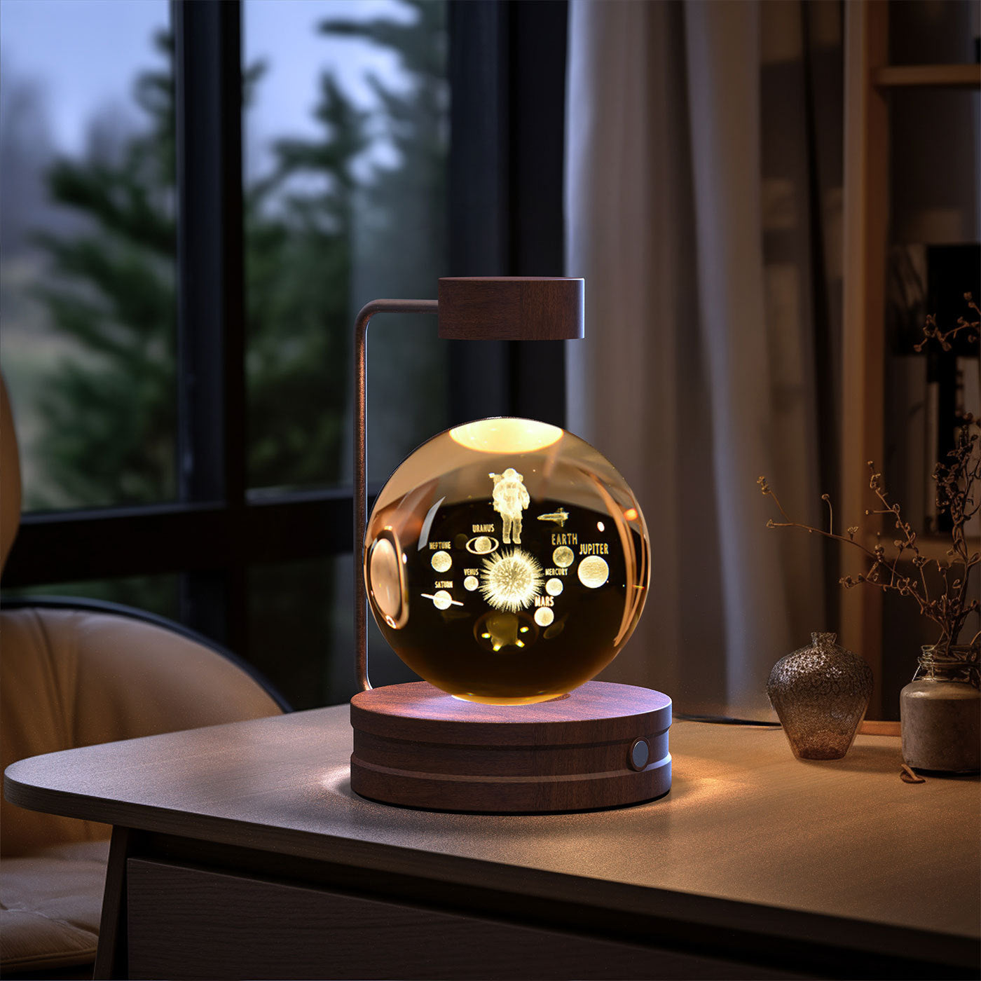 Dinosaur Crystal Ball Night Light - USB Bedside Lamp