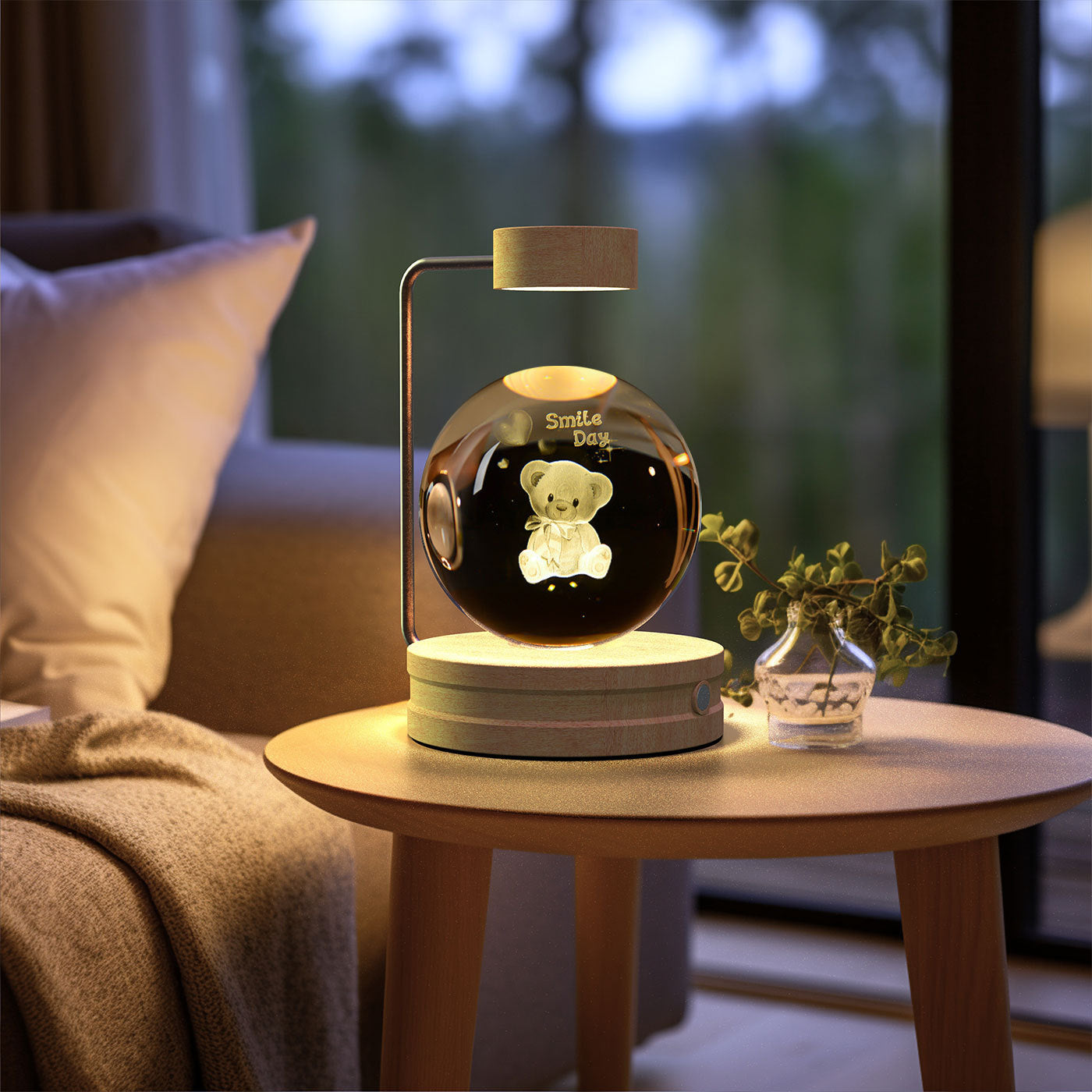 Dinosaur Crystal Ball Night Light - USB Bedside Lamp