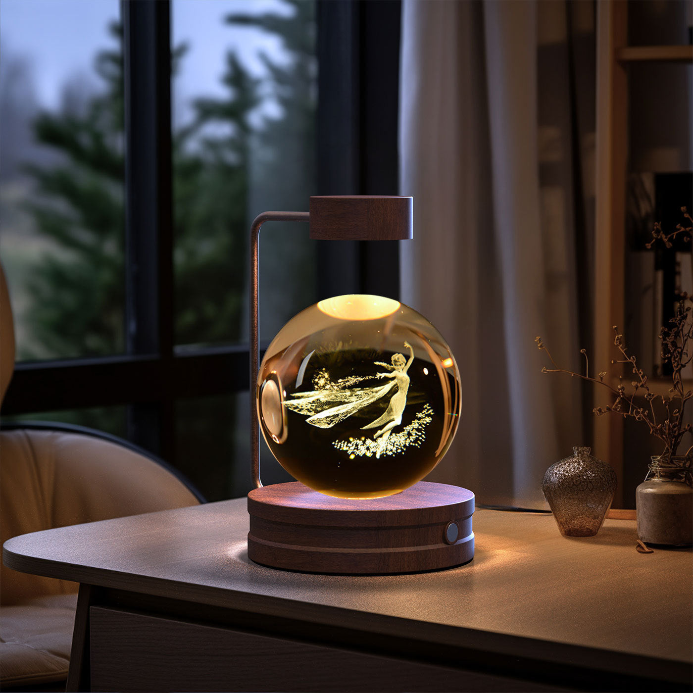 Dinosaur Crystal Ball Night Light - USB Bedside Lamp