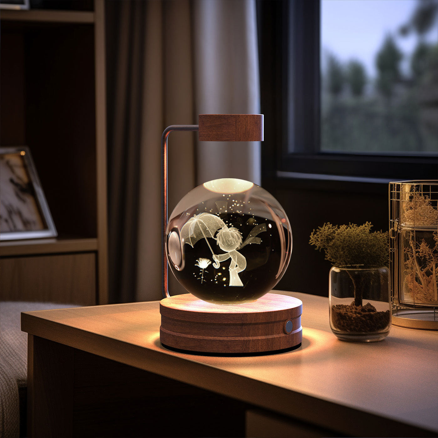 Dinosaur Crystal Ball Night Light - USB Bedside Lamp