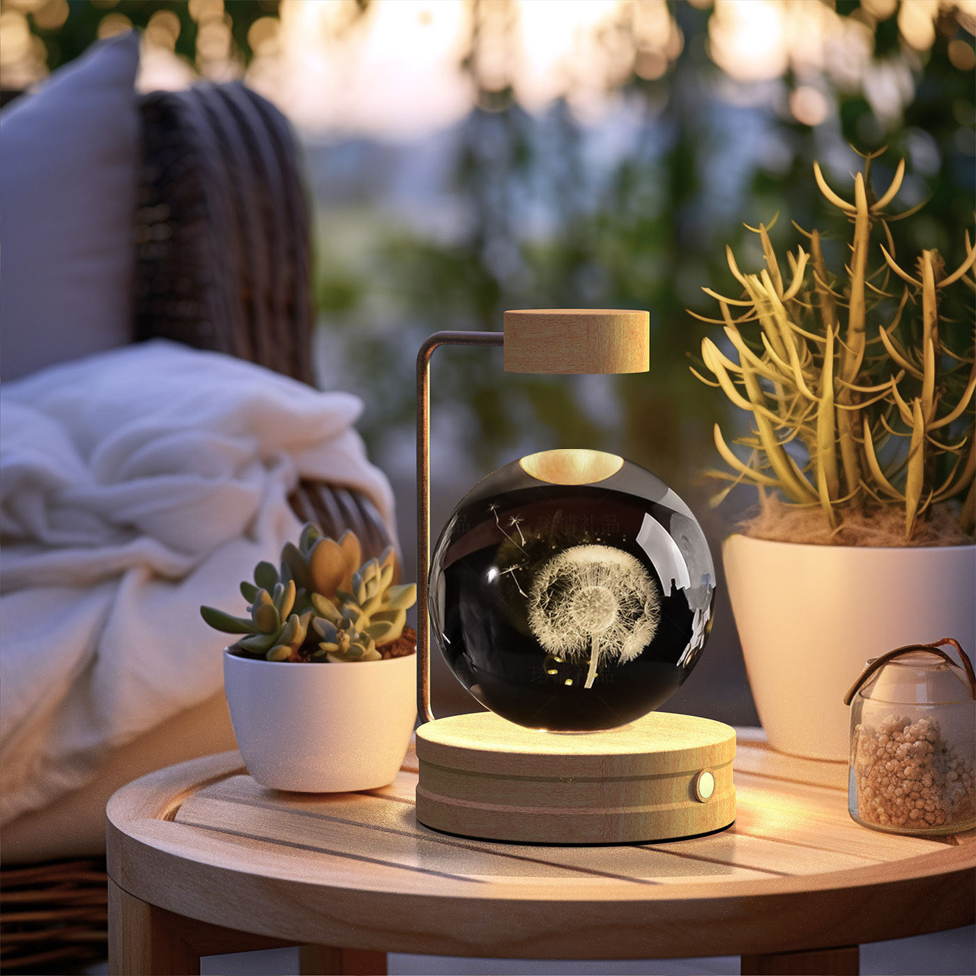 Dinosaur Crystal Ball Night Light - USB Bedside Lamp