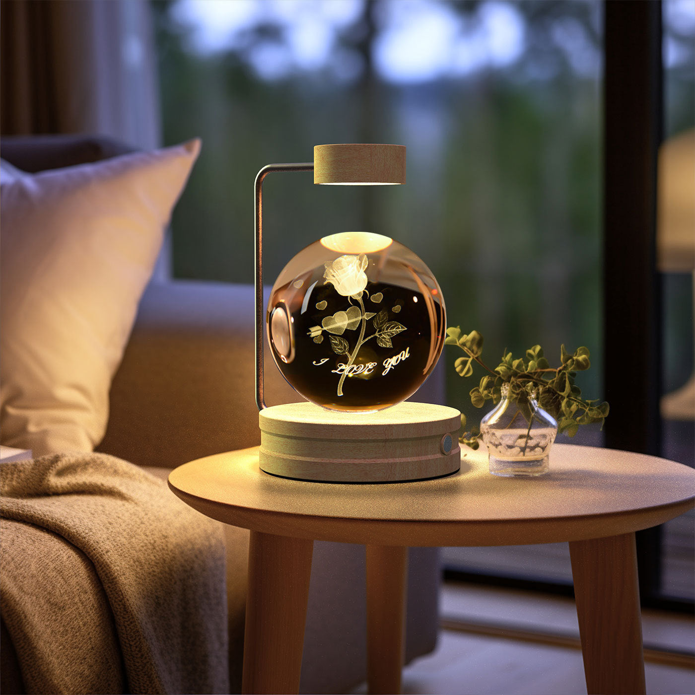 Dinosaur Crystal Ball Night Light - USB Bedside Lamp