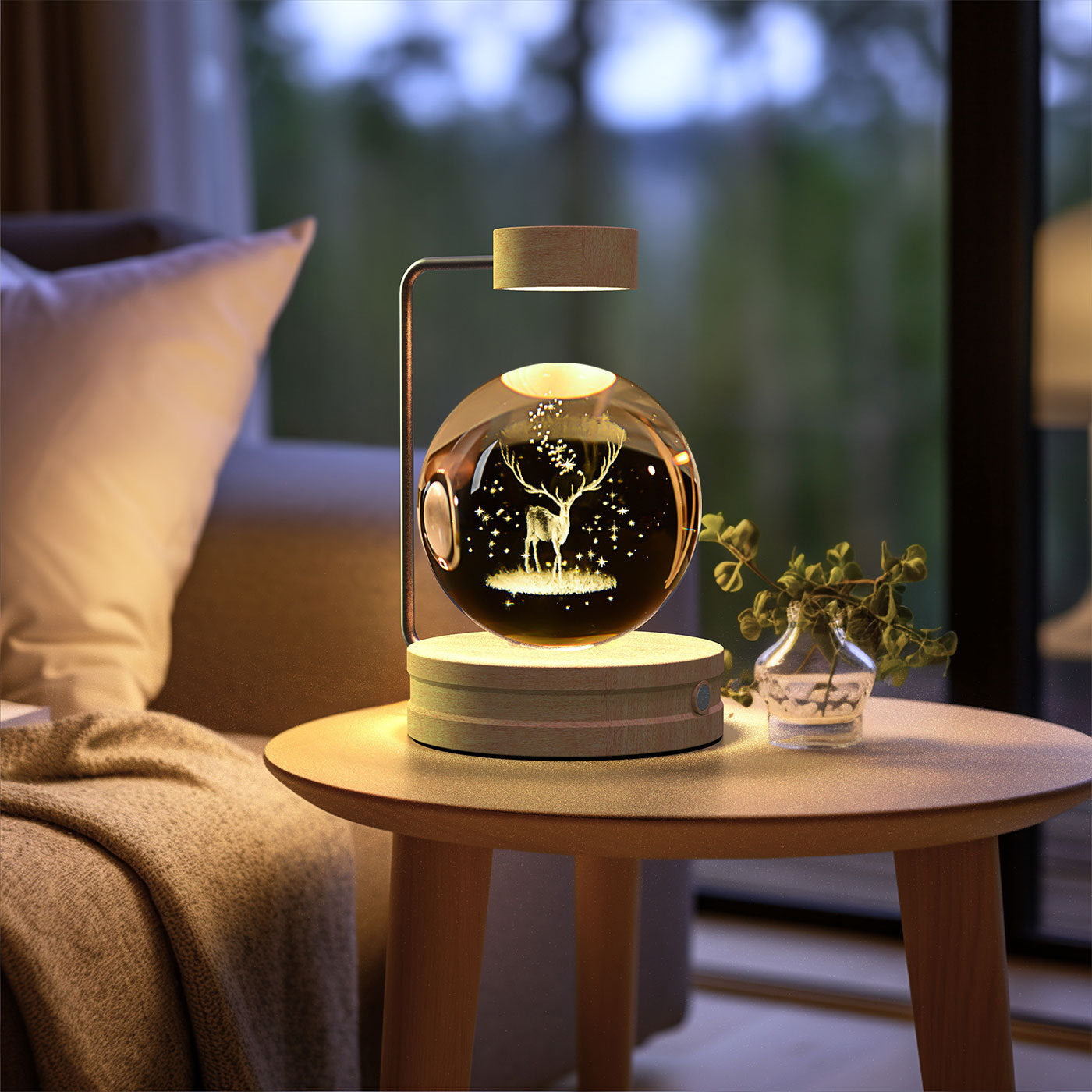 Dinosaur Crystal Ball Night Light - USB Bedside Lamp
