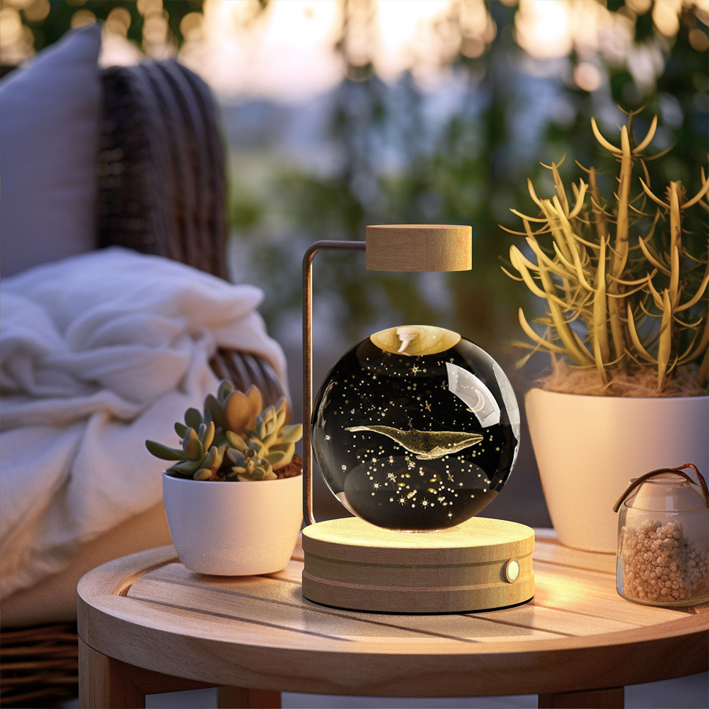 Dinosaur Crystal Ball Night Light - USB Bedside Lamp