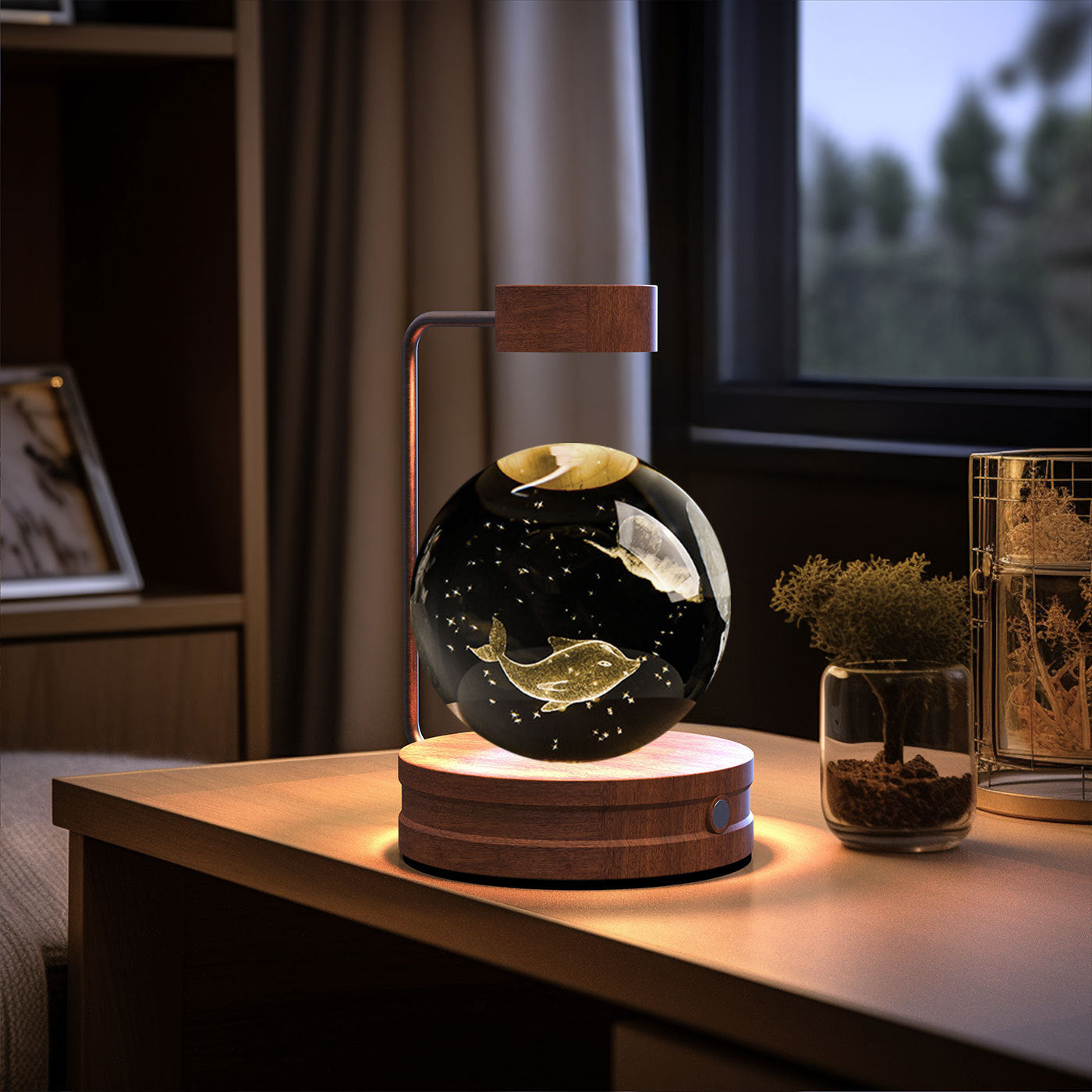 Dinosaur Crystal Ball Night Light - USB Bedside Lamp