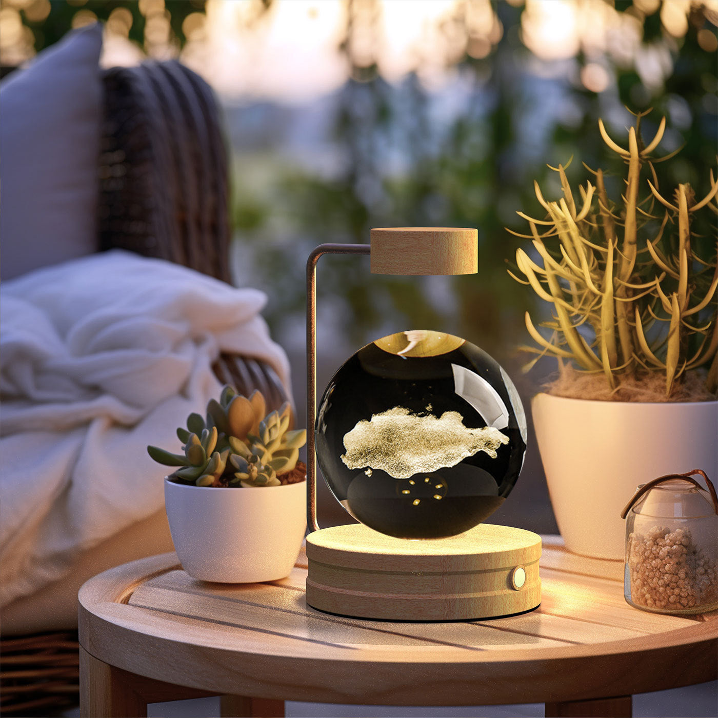 Dinosaur Crystal Ball Night Light - USB Bedside Lamp